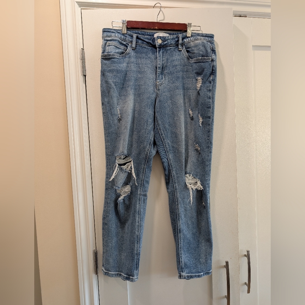 Vervet Distressed Cropped Jeans,30